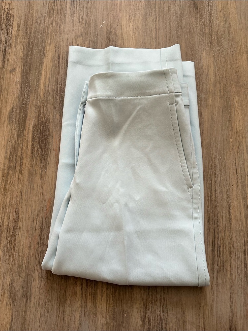 Ann Taylor Pale Blue Women's Pants with Marbled Button - Picture 4 of 6